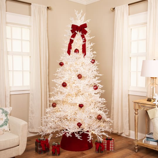 7.5Ft Pre-Lit Flocked Twig Artificial Christmas Tree, Warm White LED Lights By Northlight | 7.5 ft | Michaels®